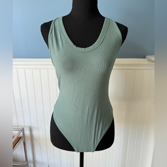 Free People Tops - NWOT Free People Speed Dial Racer Back Bodysuit ~ Sea Breeze ~ Medium